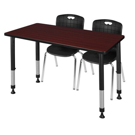 Regency Tables > Height Adjustable > Rectangular Table & Chair Sets, 48 W, 30 L, 23-34 H, Mahogany MT4830MHAPBK40BK